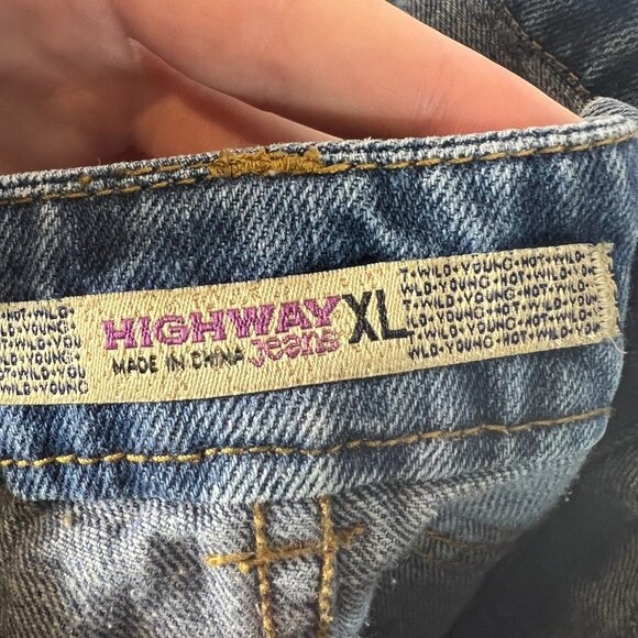 Highway Jeans Womens Denim Jeans Overalls Cutoff Shorts Pockets Size Extra Large - Picture 11 of 13